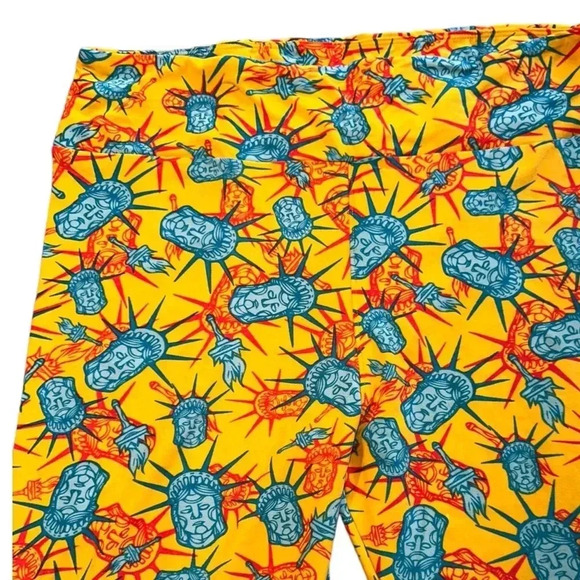 Lularoe TC gold & turquoise Statue of Liberty leggings. NWT - Picture 2 of 5